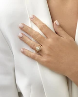 Sir Michael Hill Designer Oval Engagement Ring with 0.92 Carat TW Diamonds in 18kt White Gold