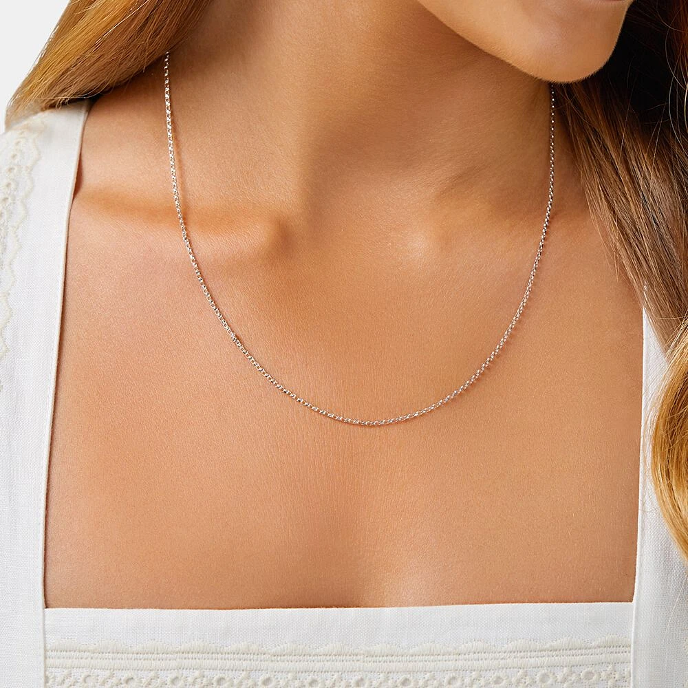 50cm (20") 1mm-1.5mm Width Diamond Cut Belcher Chain in 18kt Yellow Gold