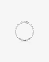 Arrow Ring with Diamonds in Sterling Silver