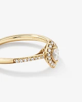 0.20 Carat TW Marquise Cut Diamond Halo Promise Ring in 10kt Yellow Gold