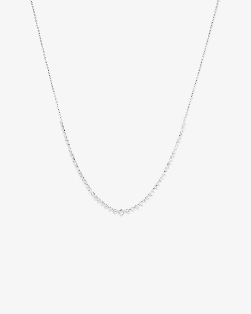 Carat TW Laboratory-Grown Diamond Tennis Necklace set in 10kt White Gold