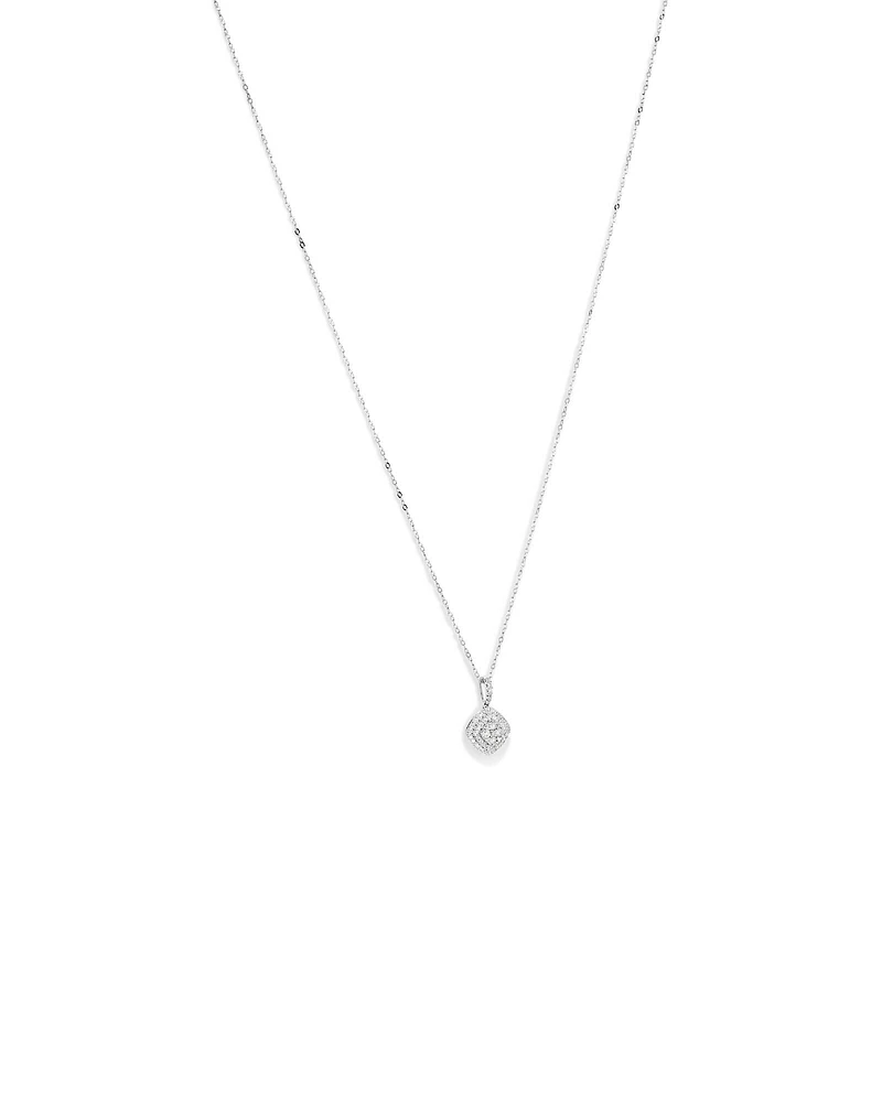 0.30 Carat TW Cushion Shaped Diamond Cluster Pendant Necklace in 10kt Yellow Gold