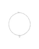 50cm (20") Paperclip 7 and 1 Alternating Open Pendant Chain in Sterling Silver