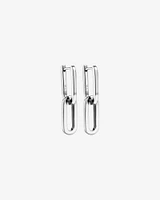 Paperclip Huggie Drop Earrings in Sterling Silver