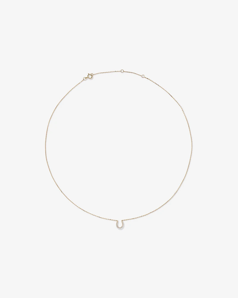 Horseshoe Necklace with 0.10 Carat TW of Diamonds in 10kt Yellow Gold