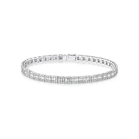3.37 Carat TW Baguette Diamond Tennis Bracelet in 14kt White Gold