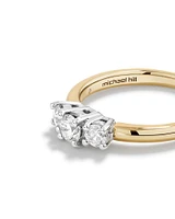 0.50 Carat TW Three Stone Round Brilliant Diamond Engagement Ring in 14kt White Gold