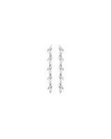 Cubic Zirconia Vine Drop Stud Earrings in Sterling Silver