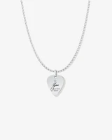 INXS Garry Gary Beers Engraved Guitar Pick Pendant with Chain in Recycled Sterling Silver