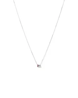 Ruby & Diamond Rondell Pendant with 0.21 Carat TW in 10kt White Gold