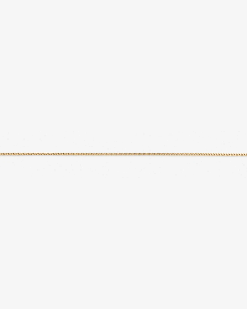45cm (17") 1.05mm Width Solid Diamond Cut Curb Chain in 10kt Yellow Gold