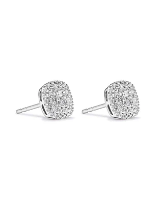 0.30 Carat TW Cushion Shaped Diamond Cluster Stud Earrings in 10kt Yellow Gold