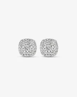 0.30 Carat TW Cushion Shaped Diamond Cluster Stud Earrings in 10kt Yellow Gold
