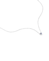 Sapphire & Diamond Dot Dash Rondell Pendant with 0.21 Carat TW in 10kt White Gold