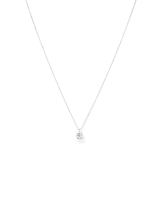 Carat TW Laboratory-Grown Diamond Solitaire Pendant in 14kt White Gold