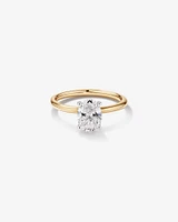 Carat TW Oval Laboratory-Grown Diamond Solitaire Engagement Ring in 14kt White Gold