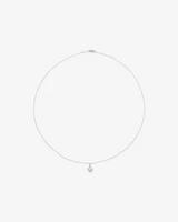 Heart Shape Cubic Zirconia Halo Pendant Necklace in Sterling Silver