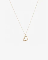 Heart Pendant with A Diamond in 10kt Yellow Gold
