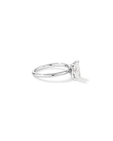 Bague De Fiançailles Solitaire En Diamant De Laboratoire Taille Radiante De 1,25 Carat Poids Total En Or Blanc 14 Carats
