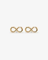 Diamond Accent Infinity Stud Earrings in 10kt Yellow Gold