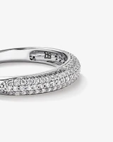 Cubic Zirconia Pave Dome Ring in Sterling Silver