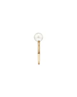 Cultured Freshwater Pearl and Diamond Open Ring in 10kt Yellow Gold