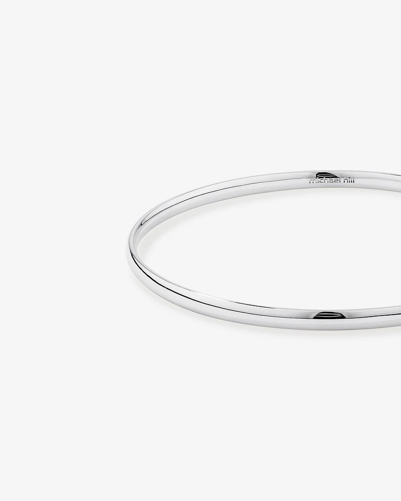 3.7mm Solid Round Bangle in Sterling Silver