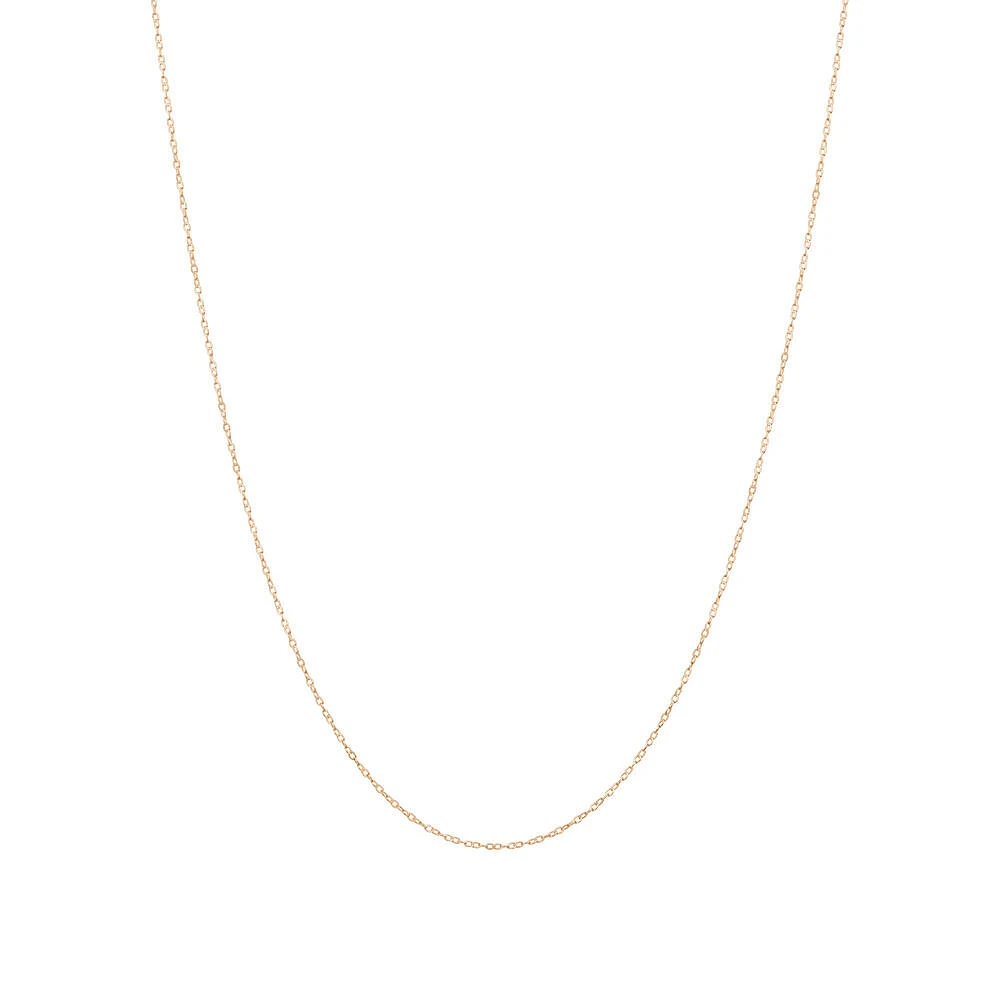 45cm (17") 0.95mm Width Solid Cable Chain In 10kt White Gold