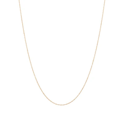 45cm (17") 0.95mm Width Solid Cable Chain In 10kt White Gold