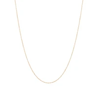 45cm (17") 0.95mm Width Solid Cable Chain In 10kt White Gold