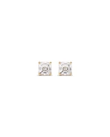 1.00 Carat TW Asscher Cut Solitaire Laboratory-Grown Diamond Stud Earrings in 10kt Yellow Gold