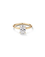 Carat TW Oval Laboratory-Grown Diamond Solitaire Engagement Ring in 14kt White Gold