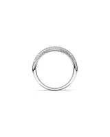 Cubic Zirconia Pave Dome Ring in Sterling Silver