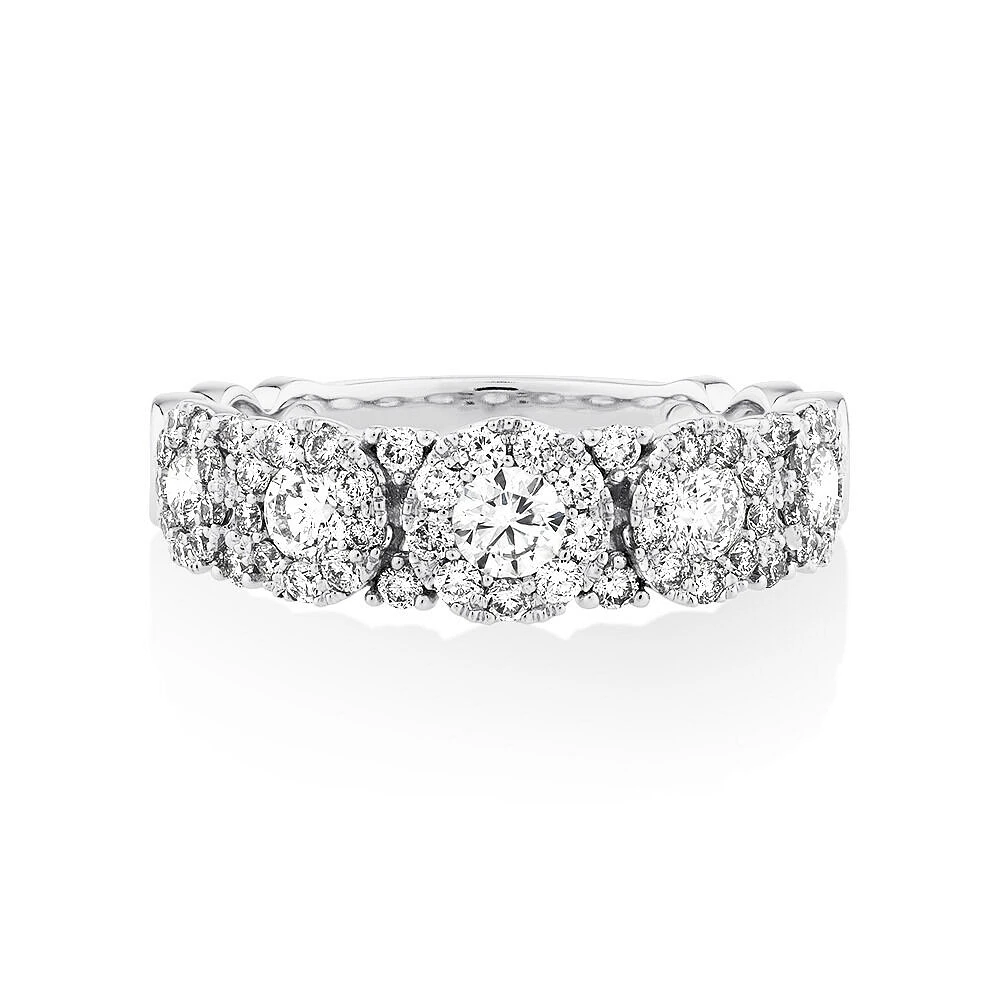 Bubble Ring with 1.00 Carat TW Diamonds in 10kt White Gold