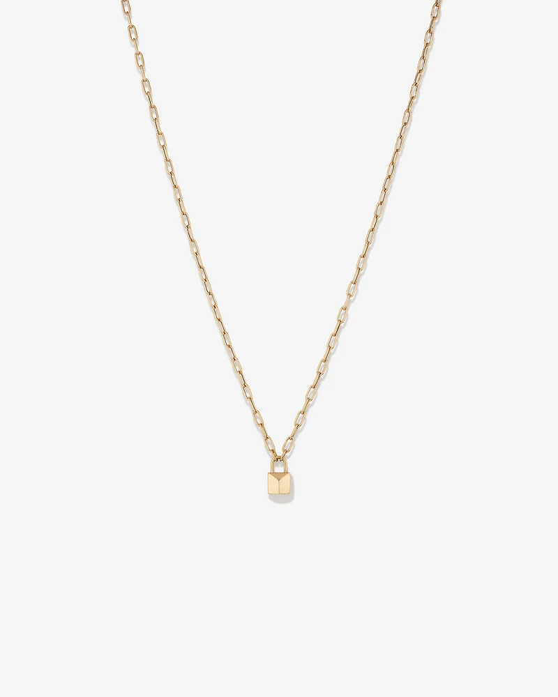 Signature Lock Necklace in 10kt Yellow Gold