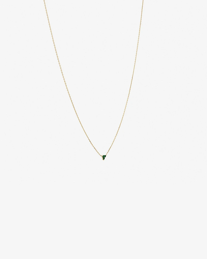 Emerald Trio Necklace in 10kt Yellow Gold