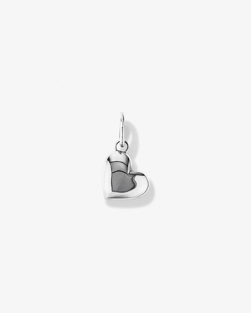 Puff Love Heart Pendant in Sterling Silver