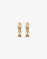 Knot Half Hoop Stud Earrings in 10kt Yellow Gold
