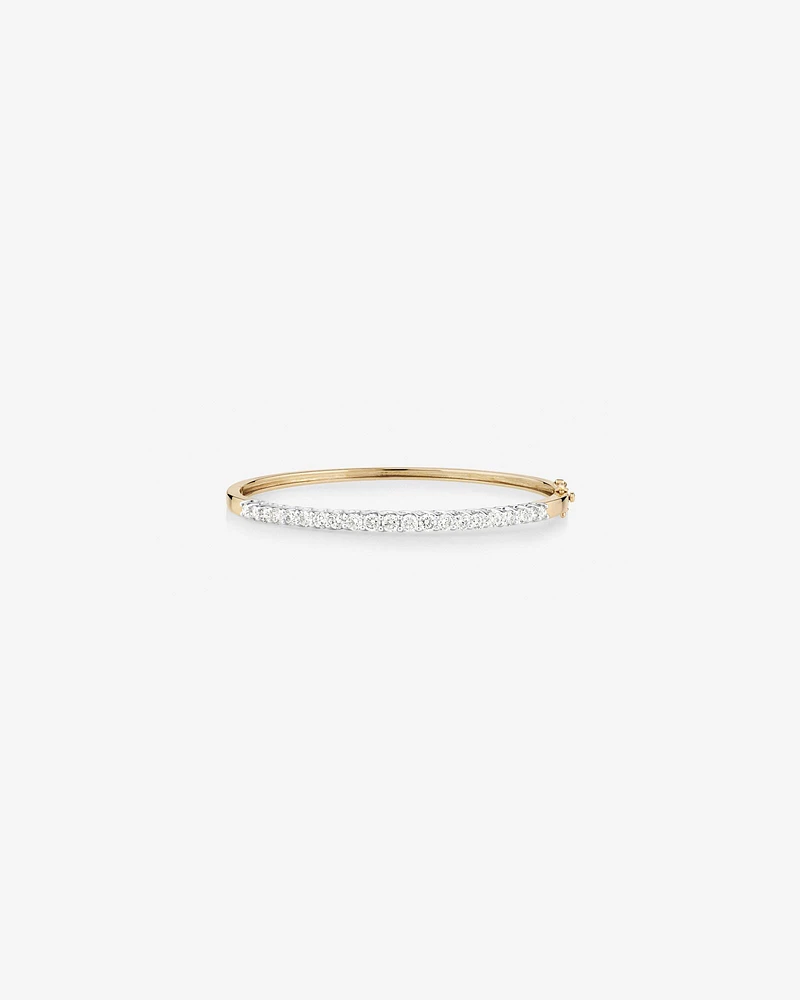Hinged Bangle with 2 Carat TW of Diamonds in 14kt Yellow & White Gold