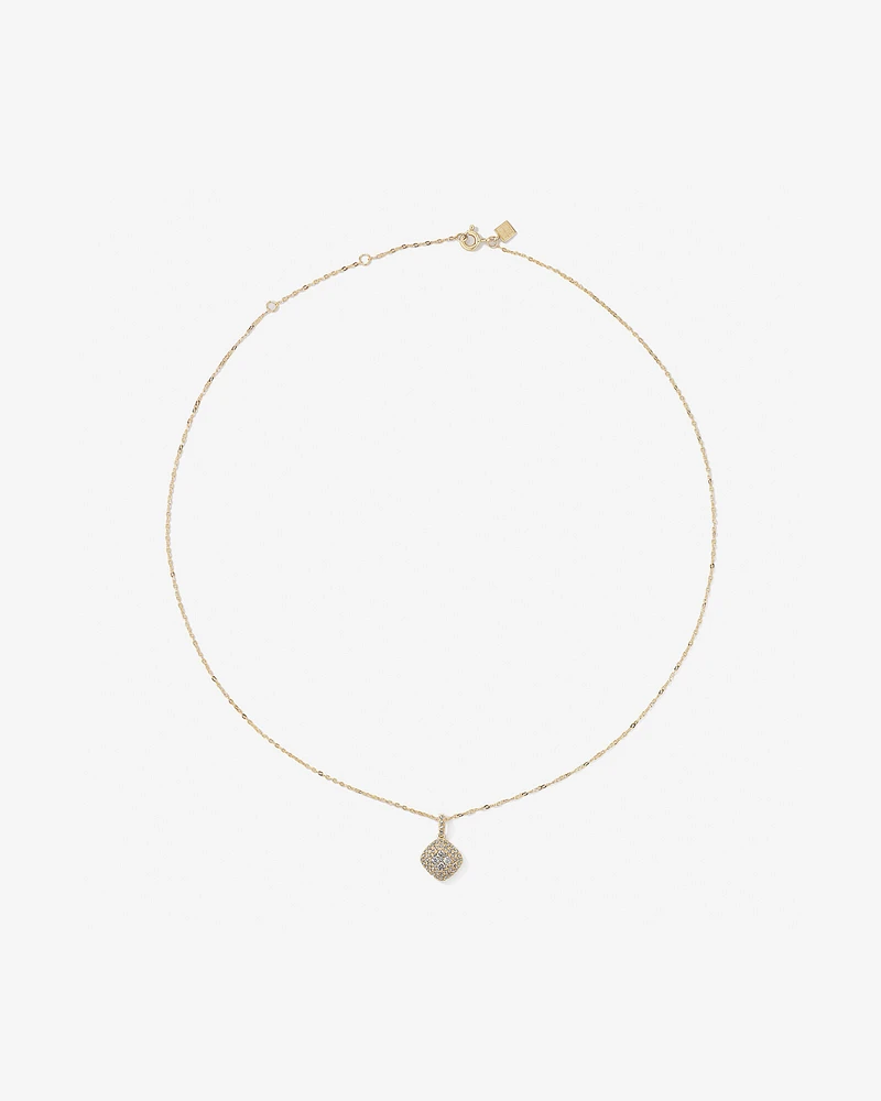 0.30 Carat TW Cushion Shaped Diamond Cluster Pendant Necklace in 10kt Yellow Gold