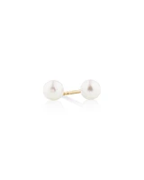 Stud Earrings with 4mm Round Cultured Freshwater Pearl in 10kt Yellow Gold