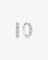 Bubble Huggie Earrings with 1.00 Carat TW Diamonds in 14kt White Gold