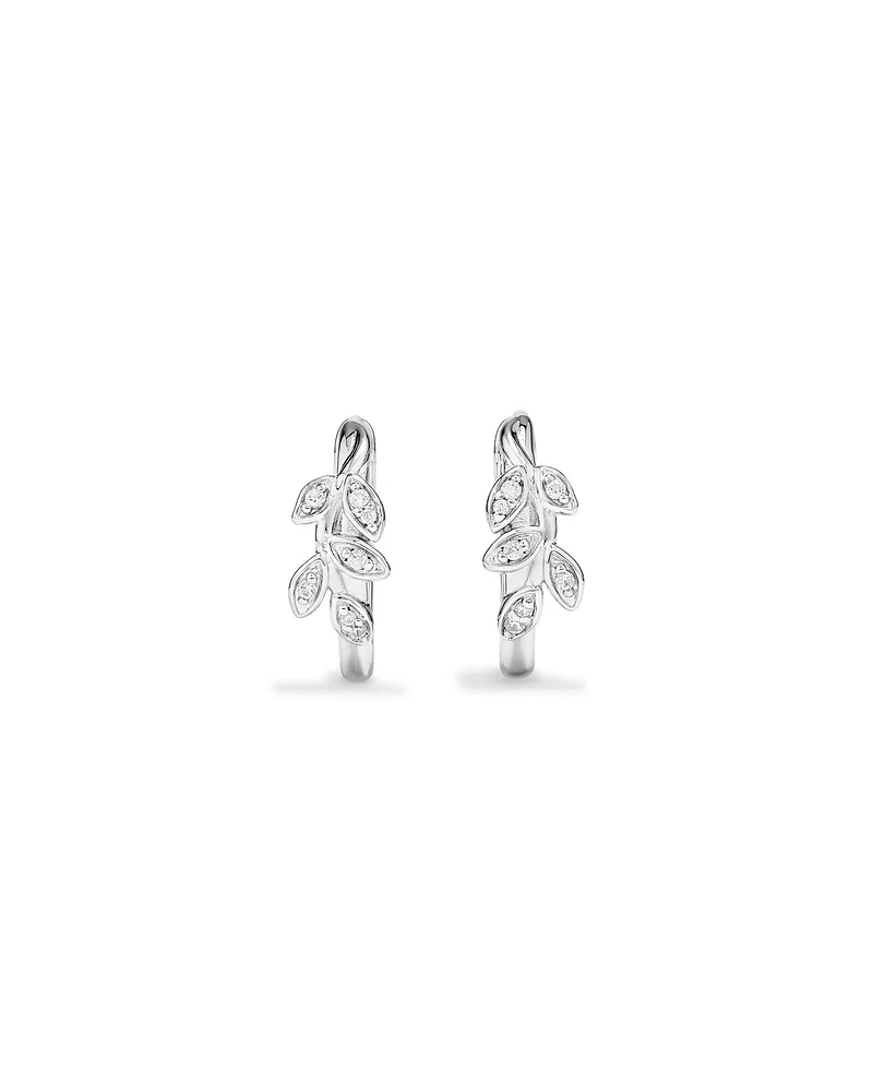 Boucles d’oreilles Huggie en zircone cubique en argent sterling