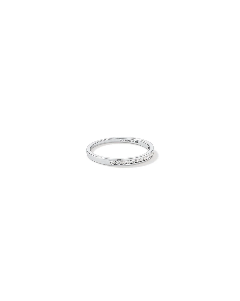 Wedding Band with 0.15 Carat TW of Diamonds in 14kt White Gold