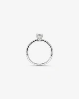 1.00 Oval TW Oval Cut Diamond Solitaire Pave Hidden Halo Engagement Ring in Platinum