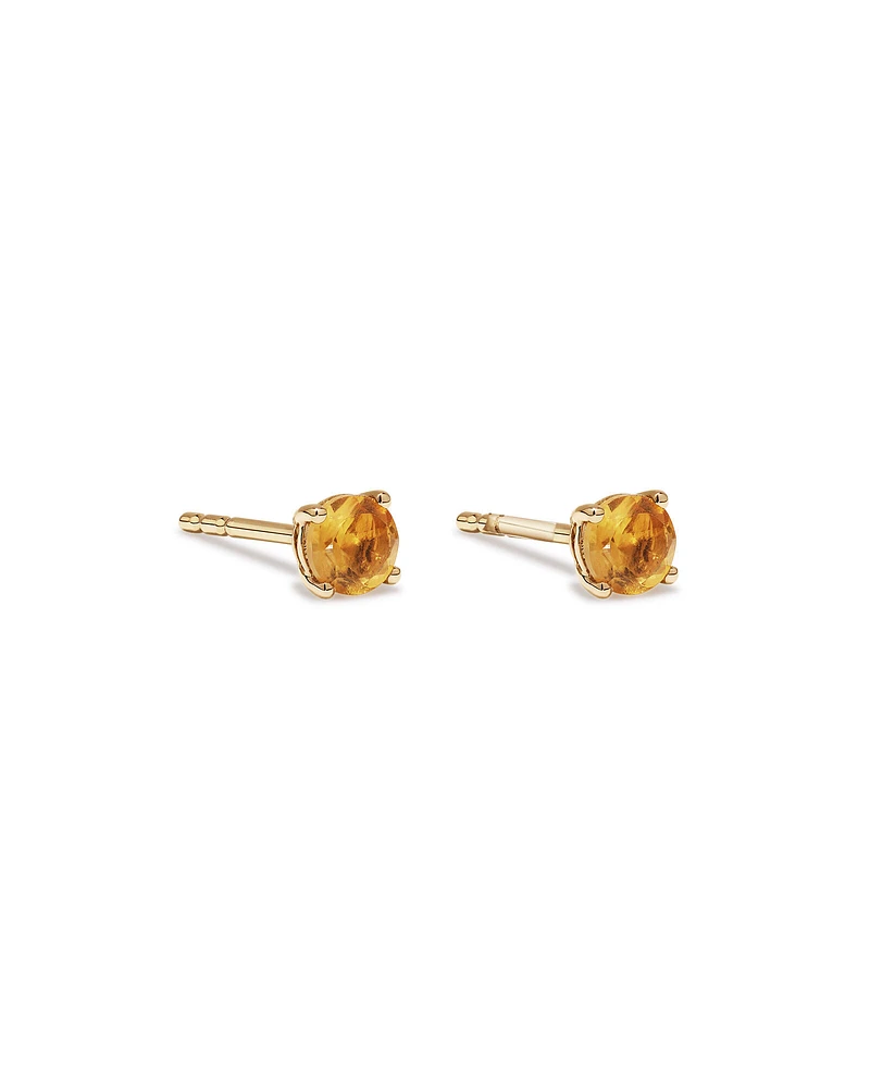 Citrine Birthstone Studs in 10kt Yellow Gold