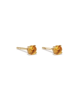 Citrine Birthstone Studs in 10kt Yellow Gold