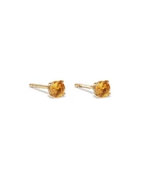 Citrine Birthstone Studs in 10kt Yellow Gold
