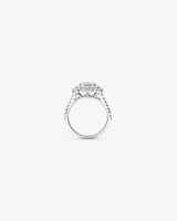 1.30 Carat TW Cushion Cluster Halo Diamond Ring in 10kt White Gold