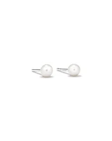 Cultured Freshwater Pearl Stud Earring and Necklace Set in Sterling Silver